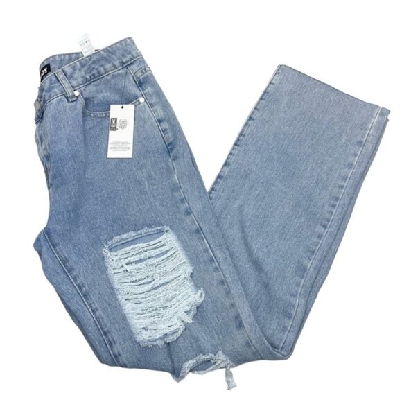 NWT PLAYBOY Distressed Straight Leg Jean Sz Small - Picture 2 of 10